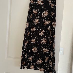 Black floral maxi skirt